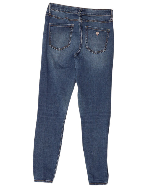 Guess Womens Sculpt Mid Rise Skinny Jeans W32 L27 Blue Cotton