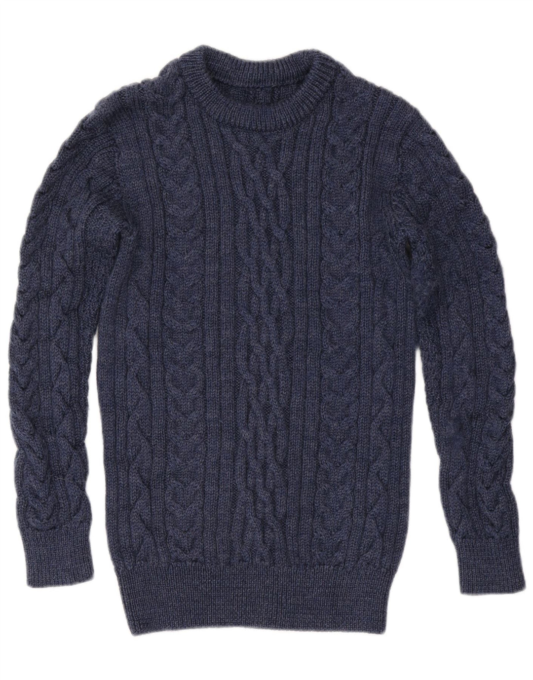 Maglione maglione girocollo da uomo WoolOvers lana media blu navy