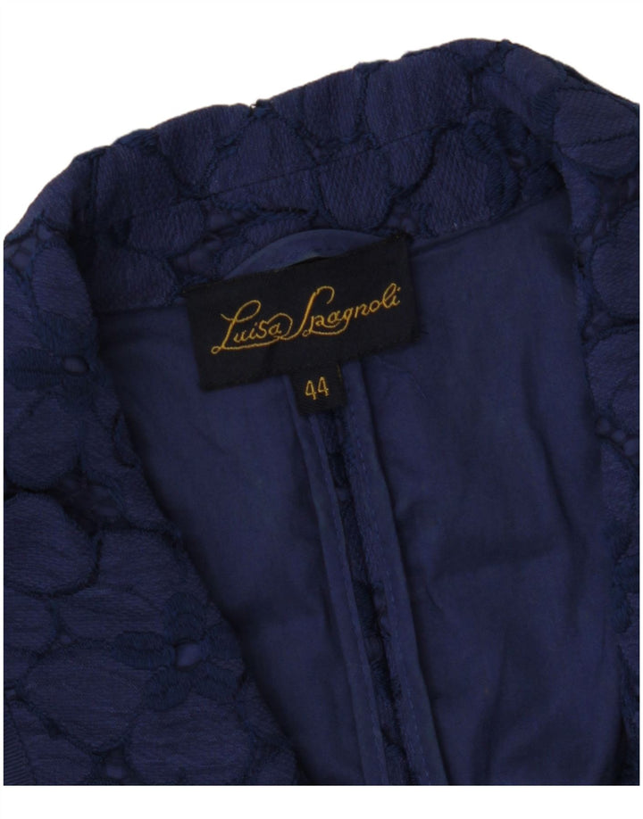 LUISA SPAGNOLI Giacca blazer corta da donna con maniche a 3/4 IT 44 Blu navy medio