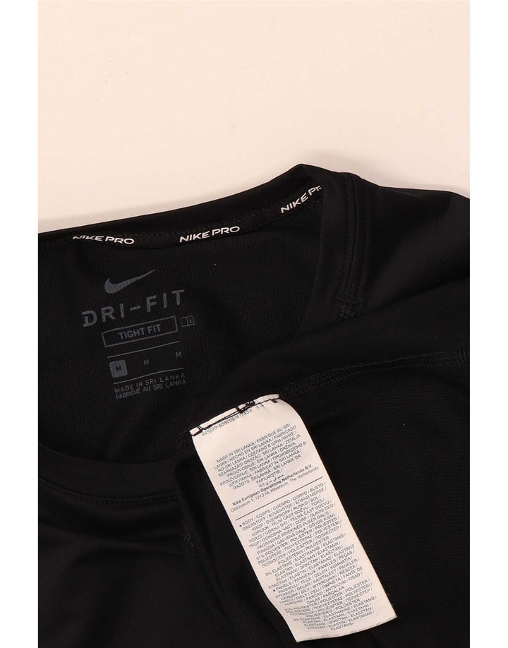 T-shirt Nike da uomo attillata, maglietta media, nera, in poliestere