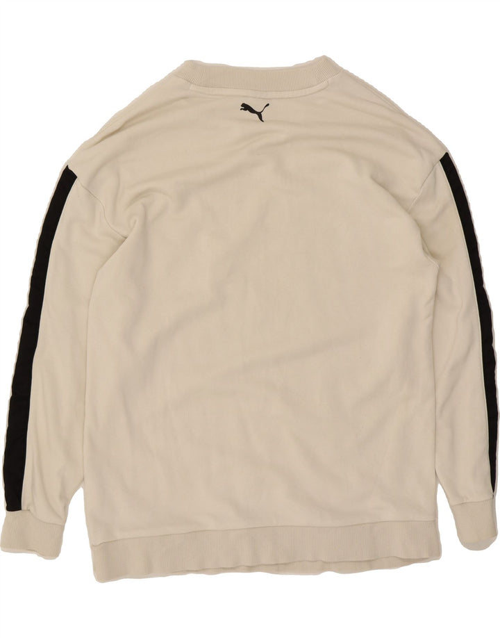 PUMA Womens Sweatshirt Jumper UK 14 Medium White Cotton Vintage Puma and Second-Hand Puma from Messina Hembry 