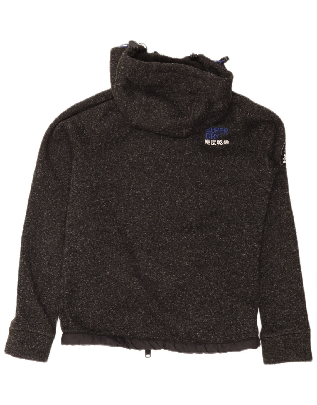 Maglione con cappuccio e zip da uomo Superdry piccolo poliestere chiazzato grigio