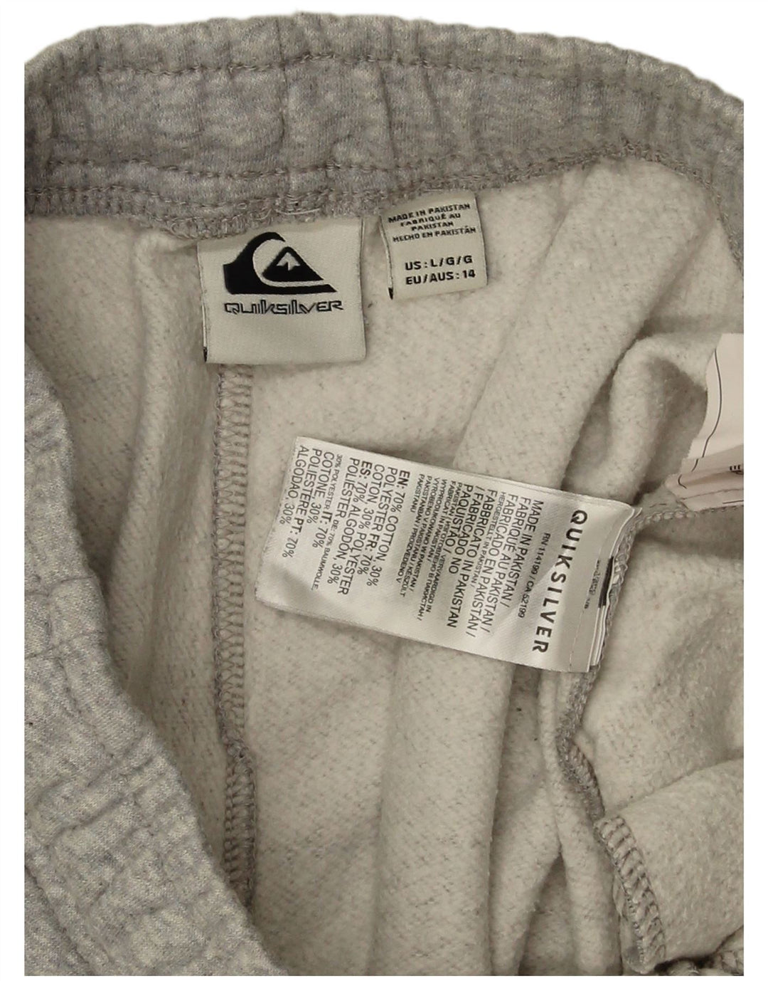 QUIKSILVER Pantaloni da tuta con grafica da ragazzo Joggers 13-14 anni Large Grigio