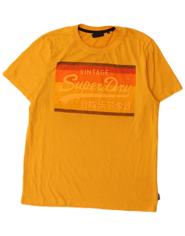 T-shirt grafica da uomo Superdry Top XL in cotone giallo