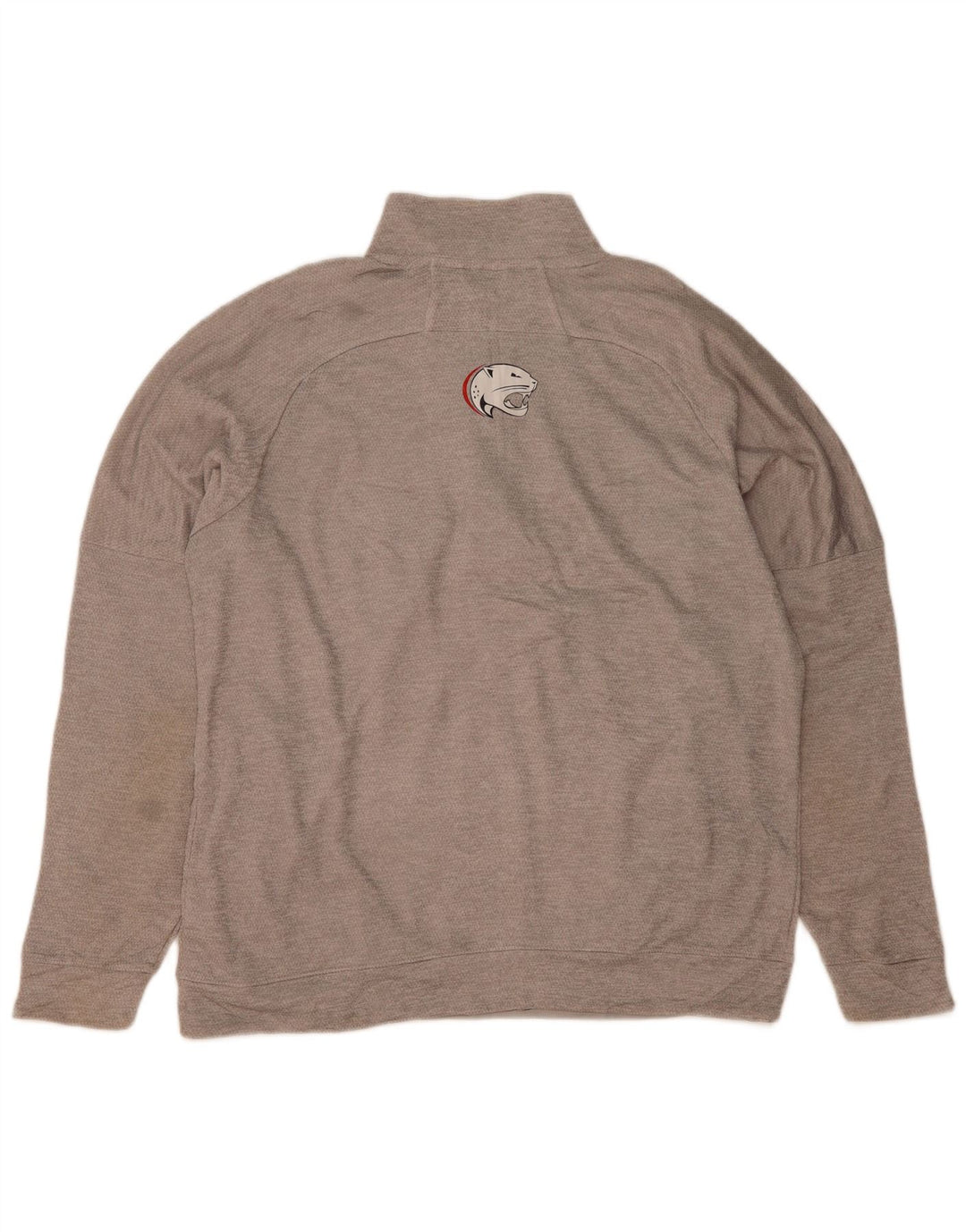 Felpa ADIDAS da uomo con collo con zip grafica, maglione XL, poliestere grigio