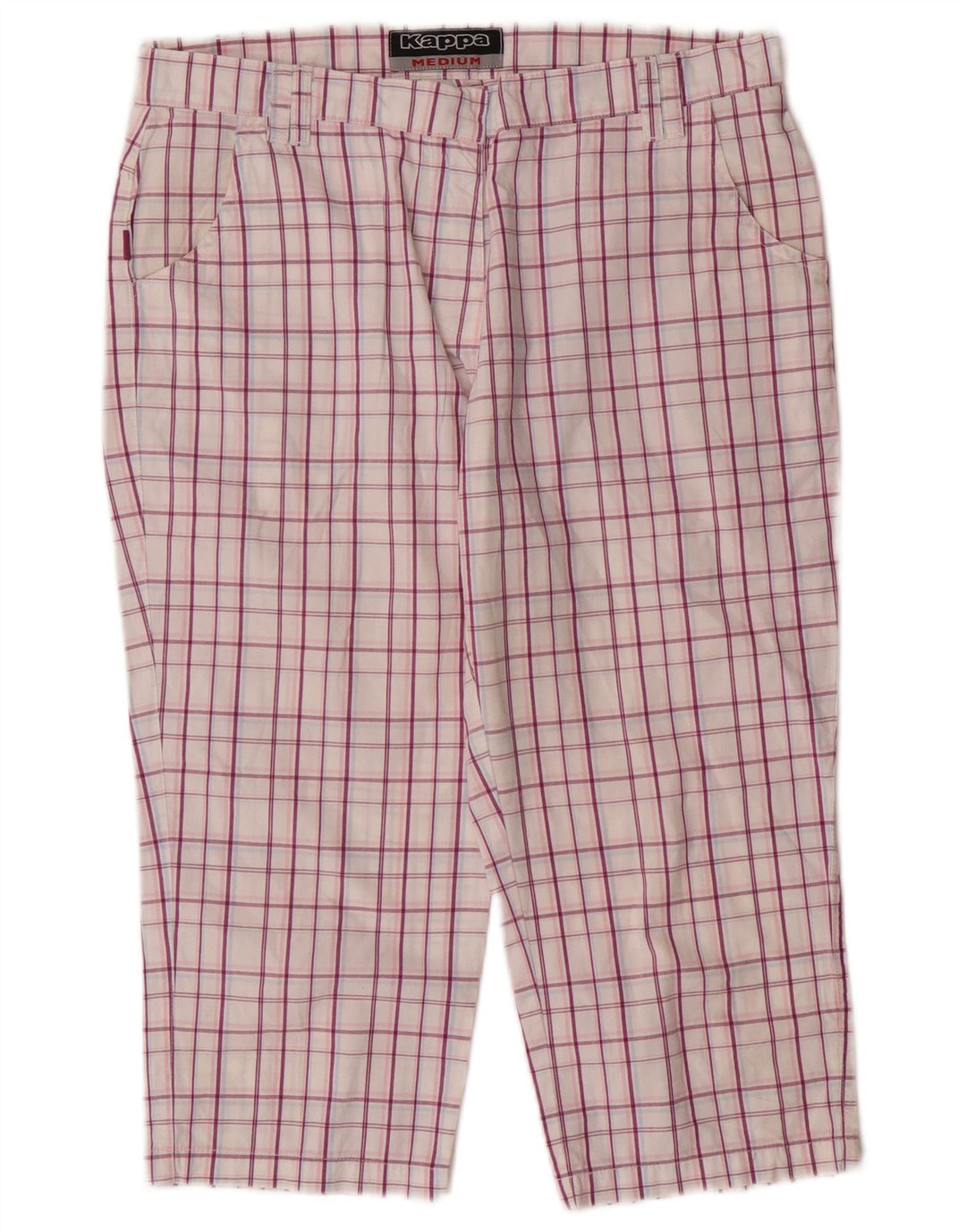 Pantaloni Kappa da donna con grafica Capri medi W30 L19 cotone a quadri viola