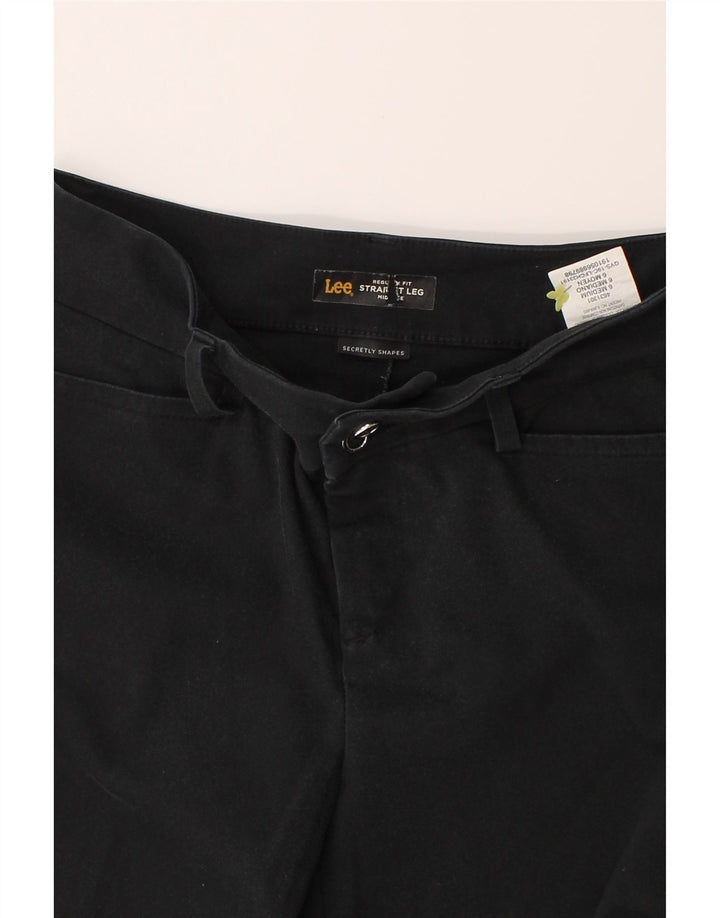 LEE Womens Mid Rise Regular Fit Casual Trousers US 6 Medium W28 L31 Black Vintage Lee and Second-Hand Lee from Messina Hembry 
