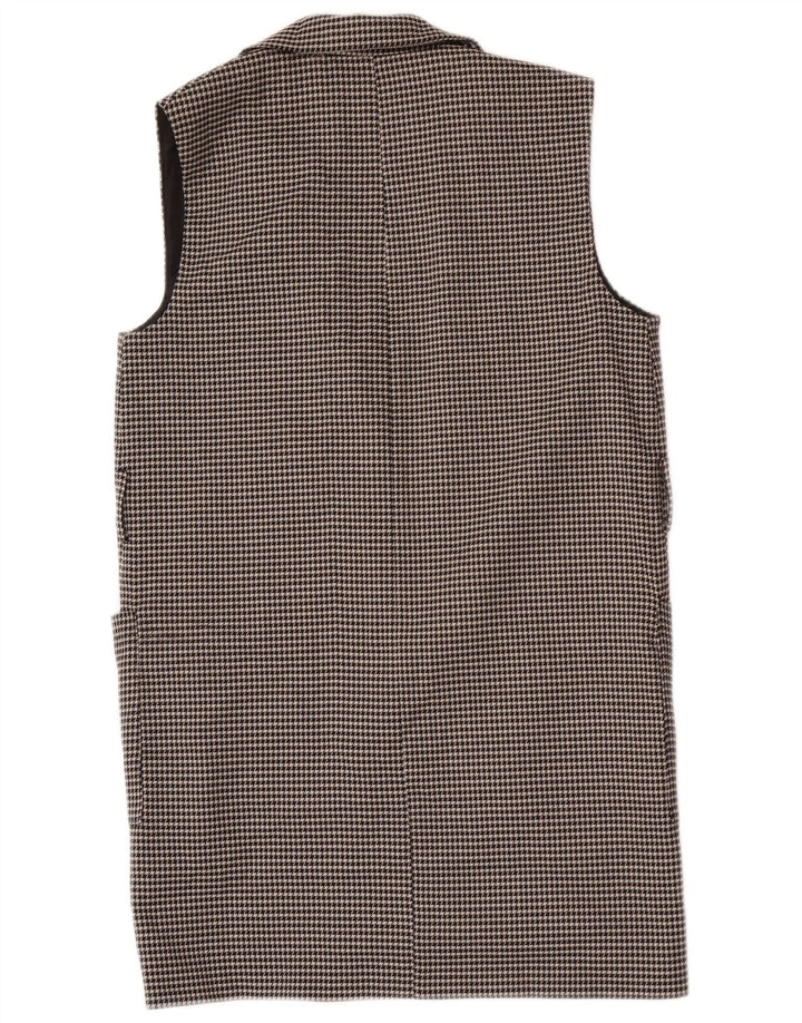 Gilet oversize lungo da donna Zara UK 10 piccolo pied de poule nero