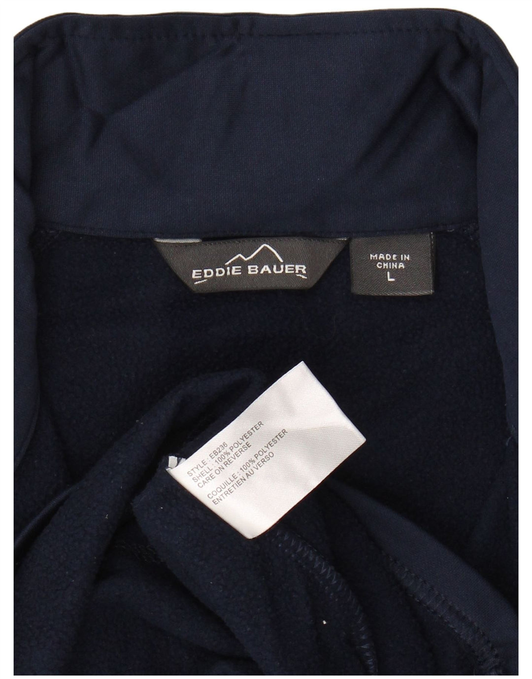 EDDIE BAUER Felpa con collo con zip da uomo Maglione grande poliestere blu navy