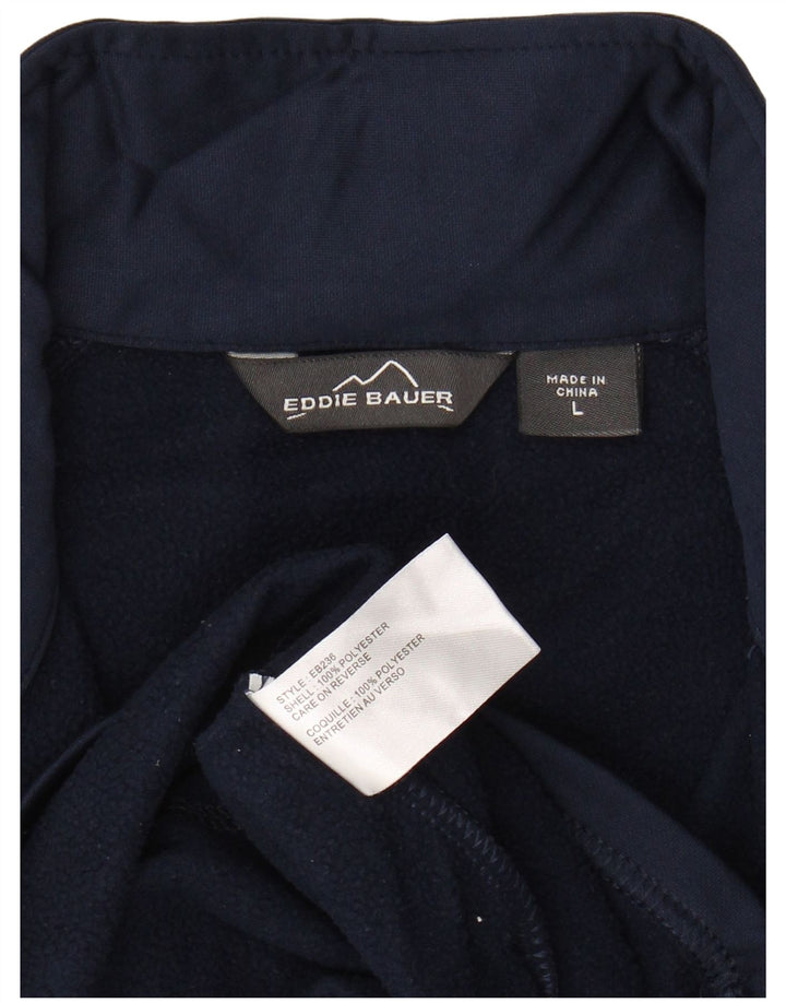EDDIE BAUER Felpa con collo con zip da uomo Maglione grande poliestere blu navy