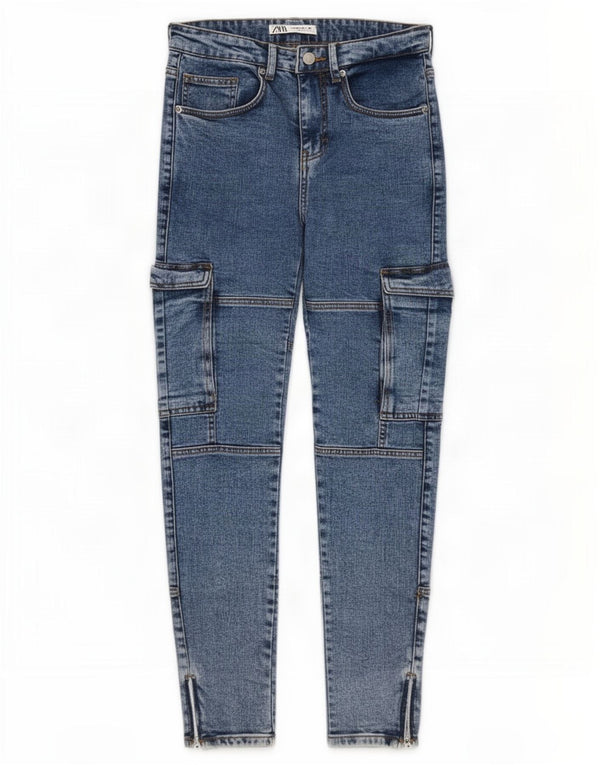 Jeans skinny cargo da uomo Zara EU 38 Small W30 L30 Cotone blu