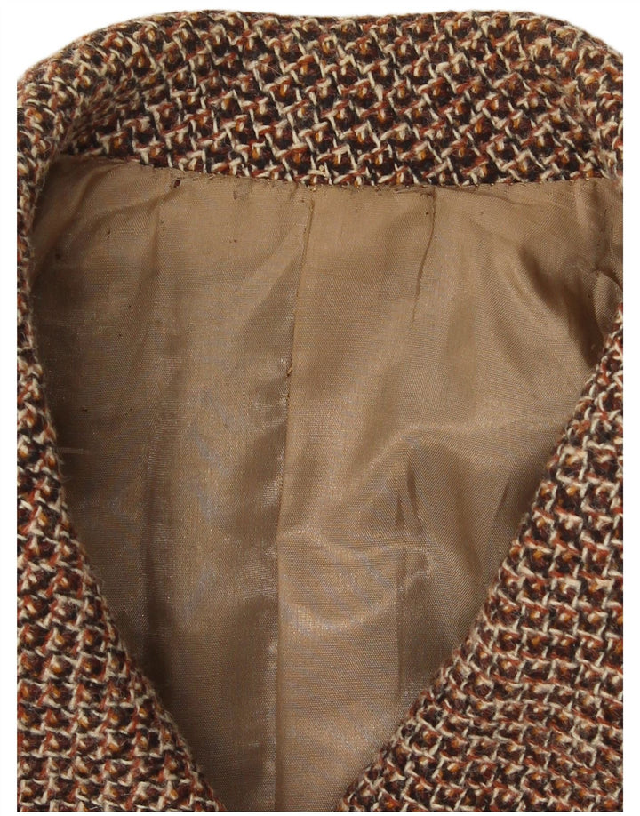 Cappotto doppiopetto vintage da donna UK 14 Marrone medio