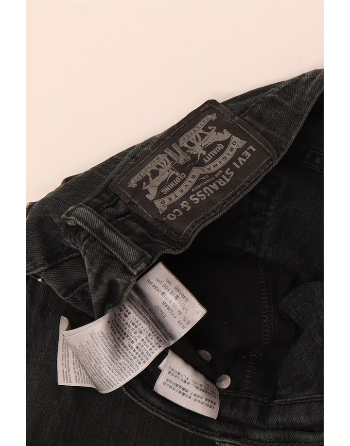 Jeans dritti invecchiati da uomo Levi's W33 L32 cotone nero