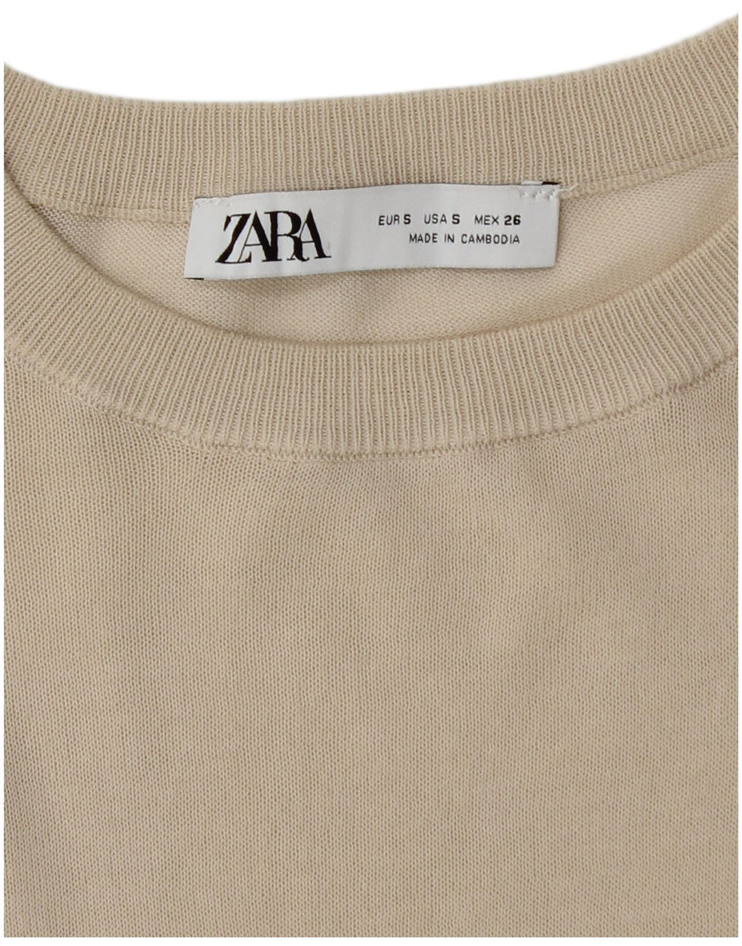 Maglione maglione con scollo a barca da donna Zara UK 10 piccolo beige