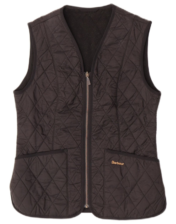 Gilet trapuntato da donna Barbour UK 10 piccolo nero in poliammide