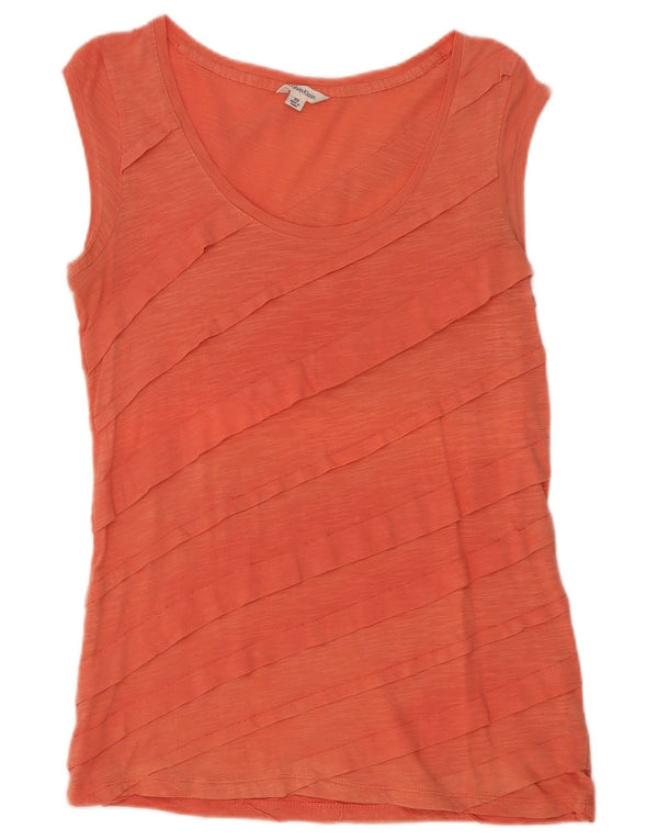 Canotta a strati da donna Calvin Klein UK 6 XS cotone chiazzato arancione