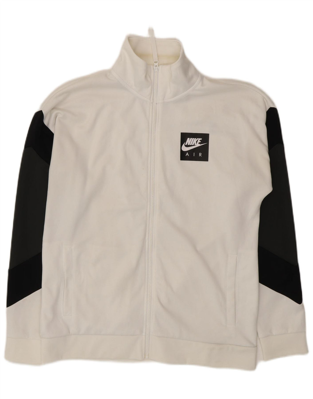 Giacca da ginnastica grafica da uomo Nike, giacca in poliestere color block bianco medio