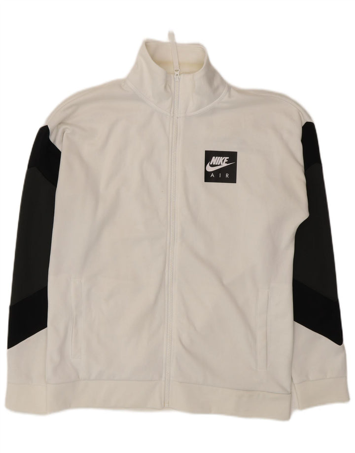 Giacca da ginnastica grafica da uomo Nike, giacca in poliestere color block bianco medio