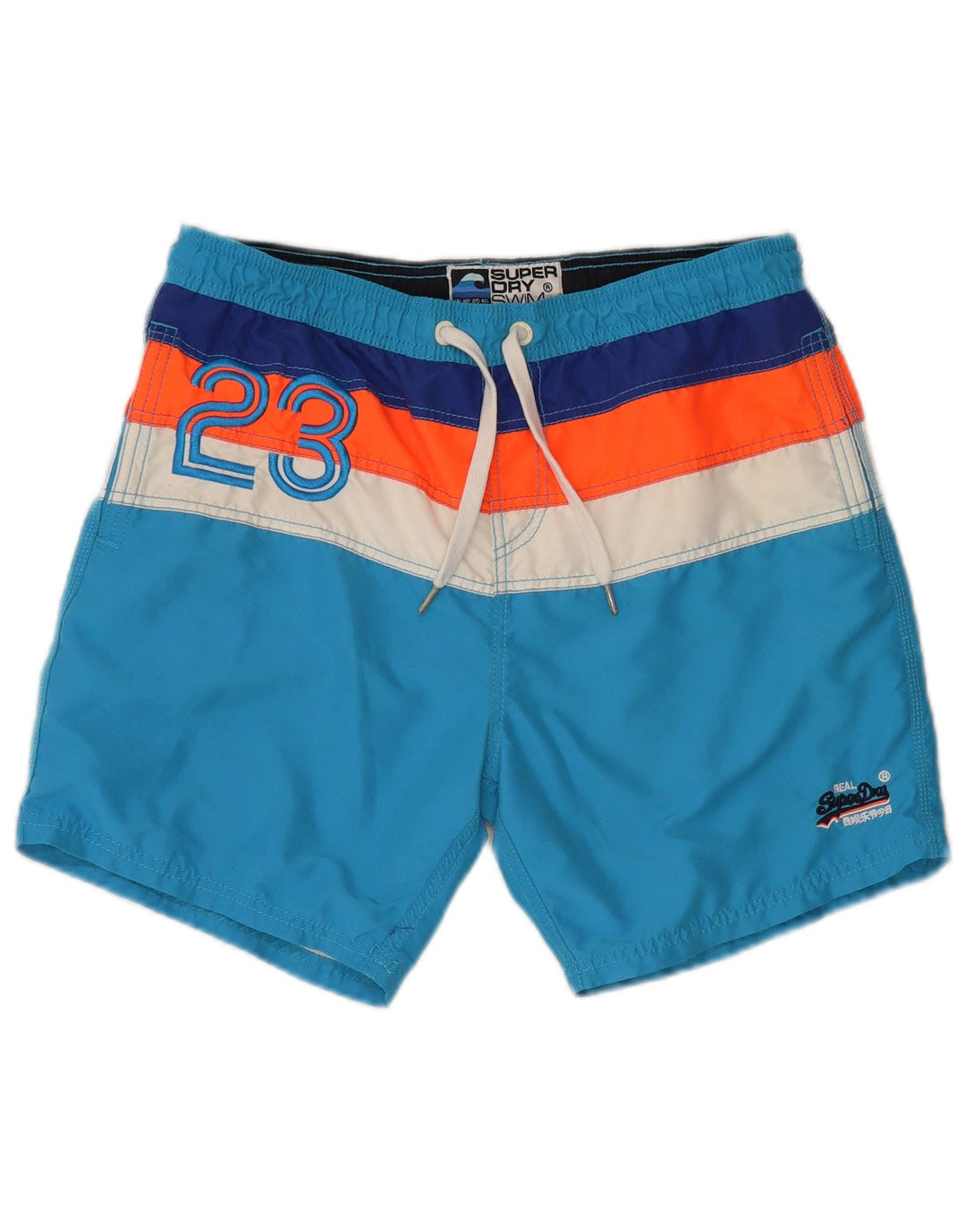 Pantaloncini da bagno regolari da uomo con grafica Superdry Large Blue Colourblock