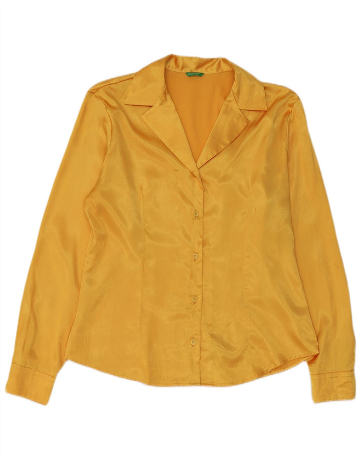 Camicia Camicetta Donna Benetton IT 46 Large Giallo Poliestere