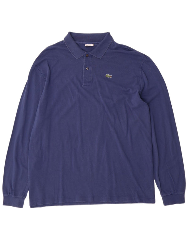Polo da uomo a maniche lunghe Lacoste taglia 9 4XL cotone blu navy