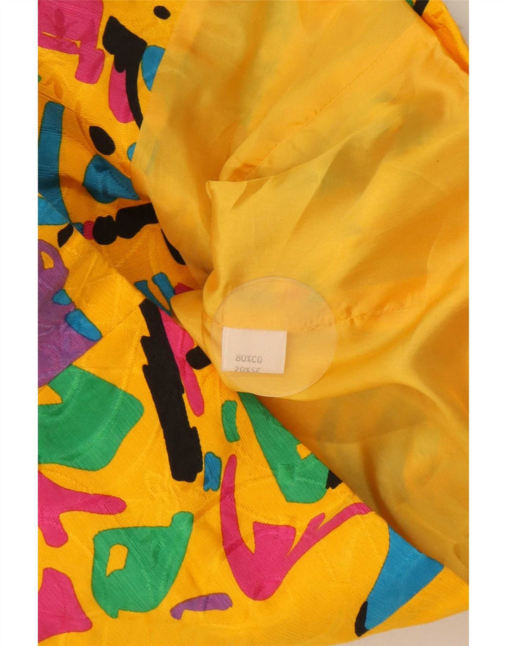 Giacca blazer vintage da donna con motivo astratto IT 44 giallo medio