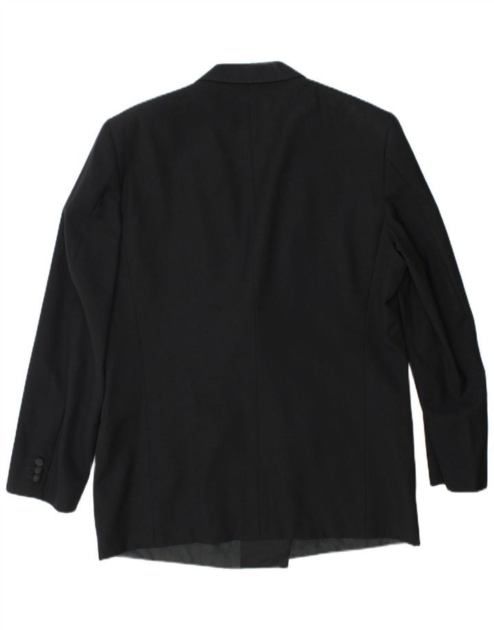 Egon Von Furstenberg Uomo UK 40 Large W32 L32 Lana Vergine Nera