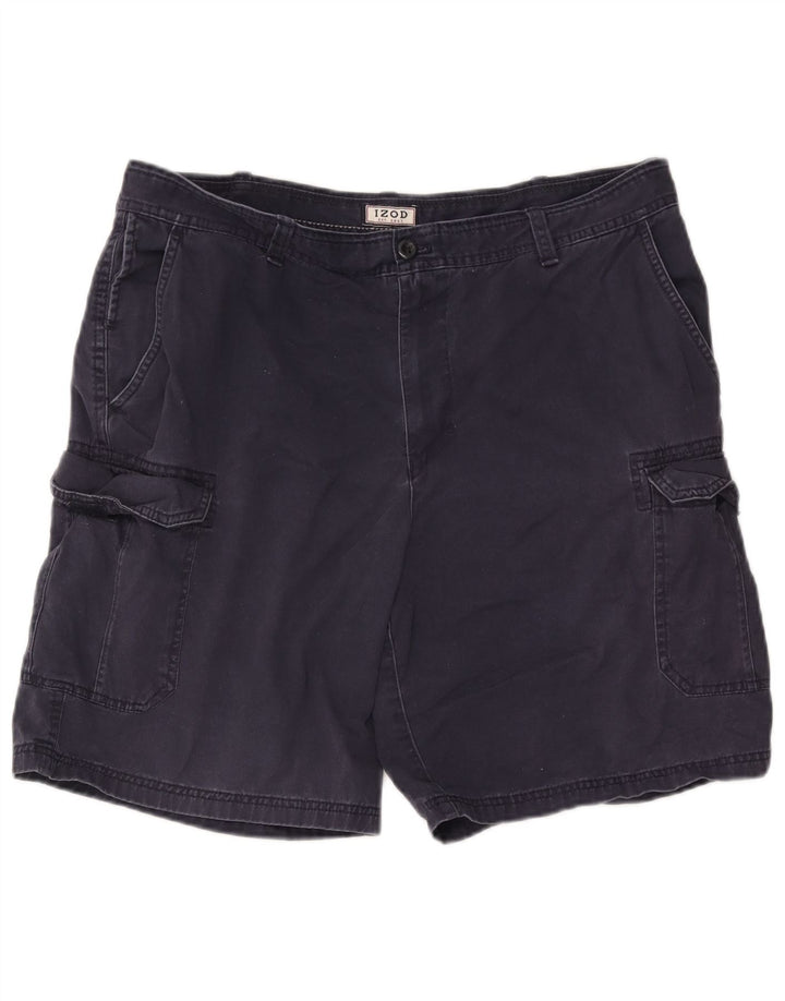 Pantaloncini cargo da uomo Izod W38 XL in cotone blu navy