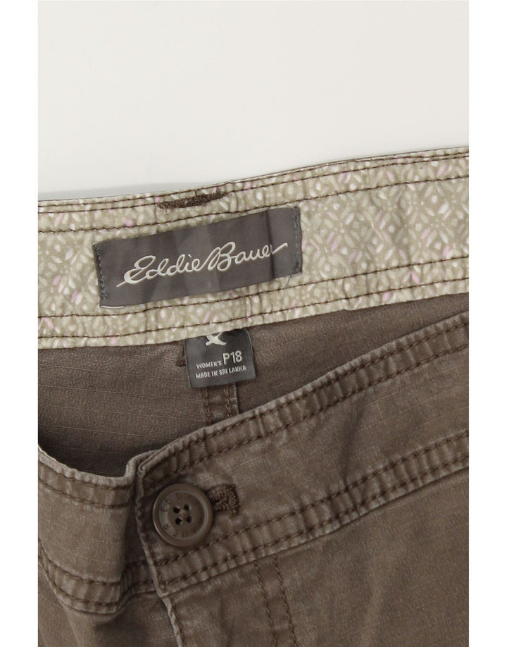 Pantaloncini cargo da donna Eddie Bauer US 18 2XL W40 Cotone grigio