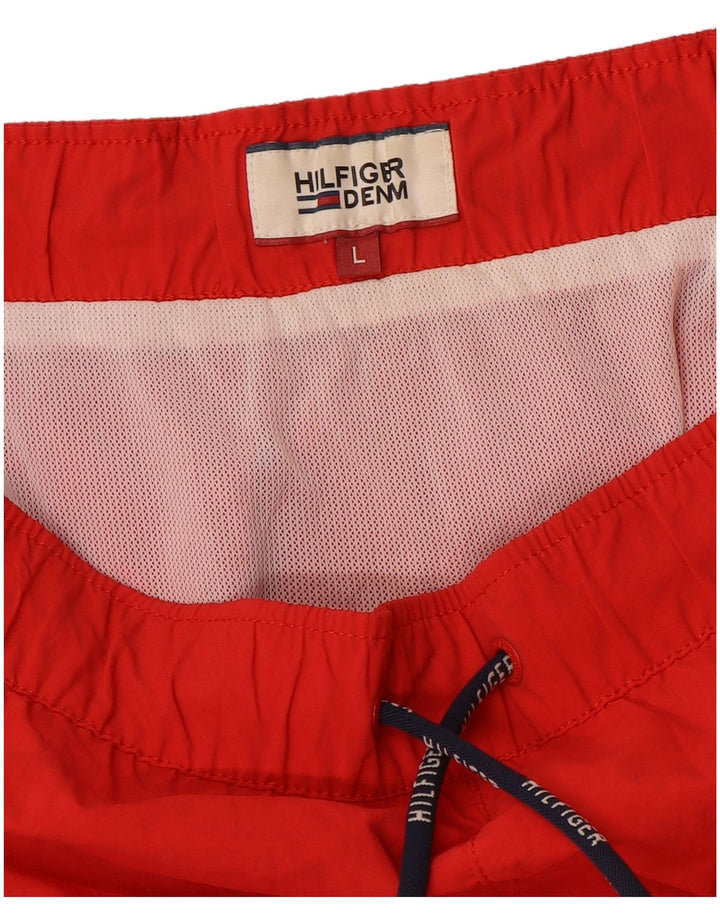 Pantaloncini da bagno grafici da uomo Tommy Hilfiger grandi rossi