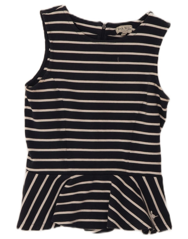 Camicetta da donna Jack Wills Top UK 8 Small Navy Blue Striped Nautical