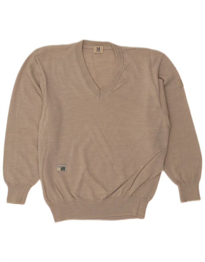 Maglione da uomo con scollo a V Marz IT 48 Lana beige medio