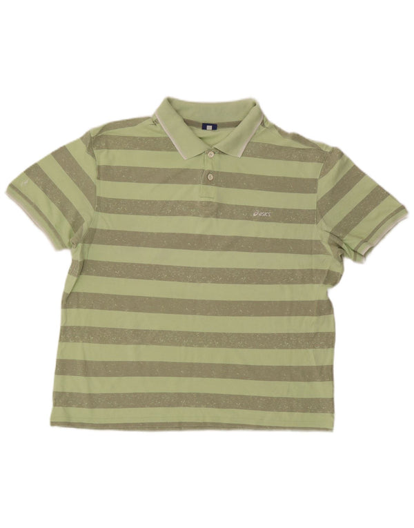 Polo Asics Uomo 2XL Cotone a Righe Verdi