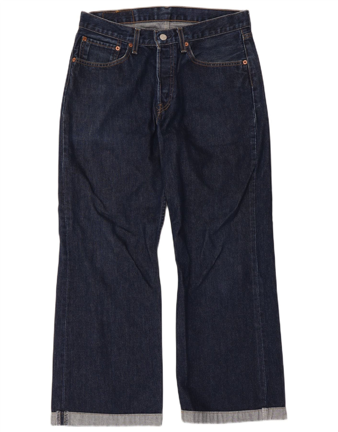 Levi's Uomo 527 Bootcut Jeans W32 L27 Blu Navy Cotone