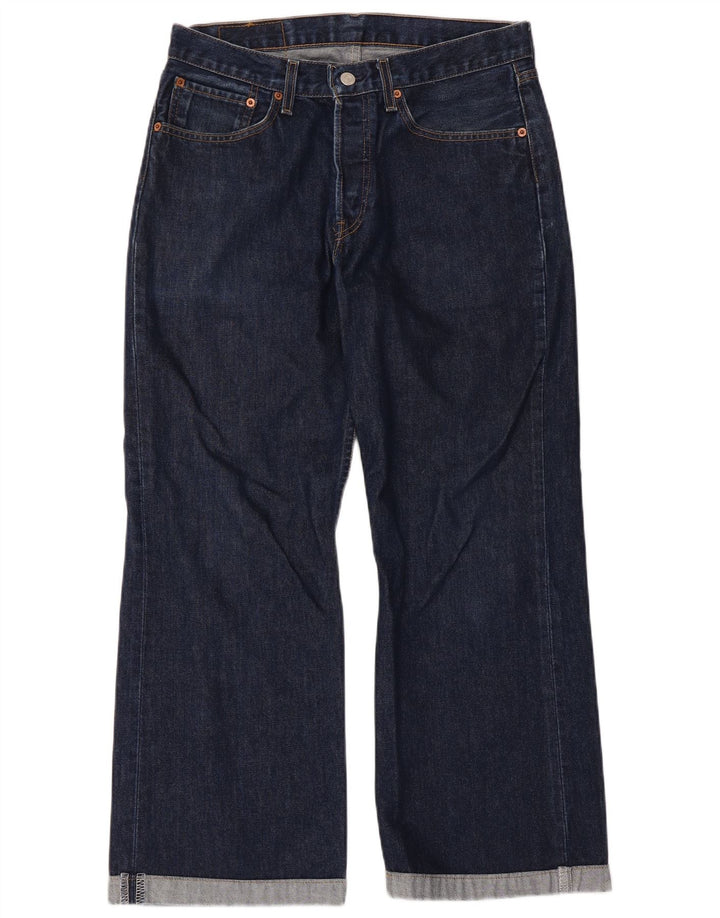 Levi's Uomo 527 Bootcut Jeans W32 L27 Blu Navy Cotone