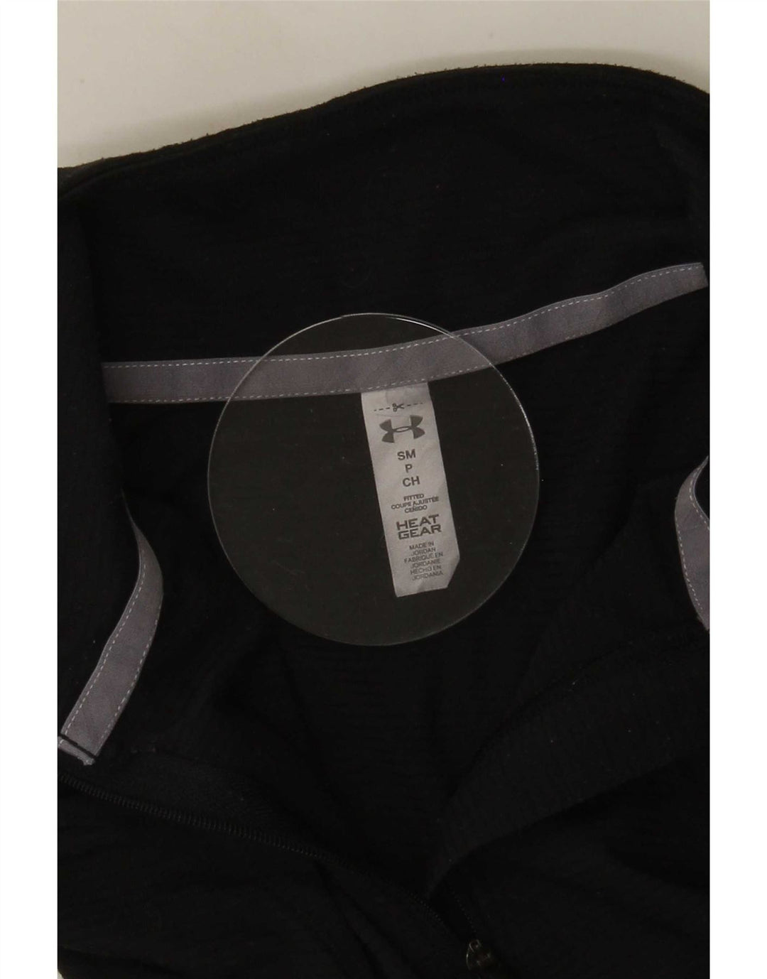 Under Armour Uomo Heat Gear Zip Collo Top Manica Lunga Piccolo Nero