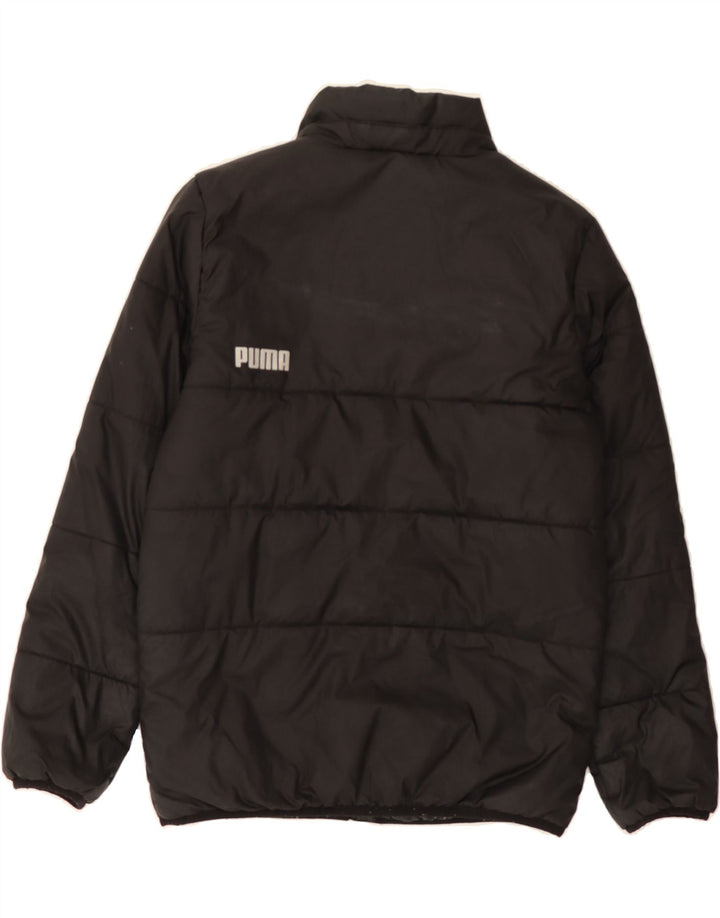 PUMA Boys Padded Jacket 11-12 Years Black Polyester Vintage Puma and Second-Hand Puma from Messina Hembry 