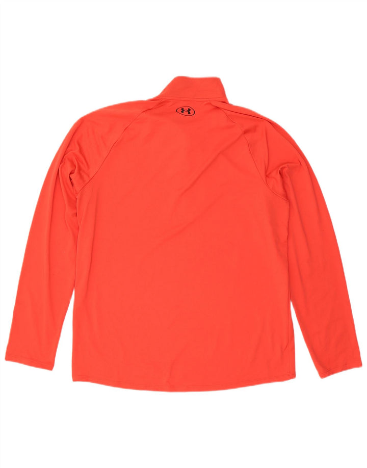 Maglia da ginnastica Under Armour da uomo con zip e collo, grande, rossa