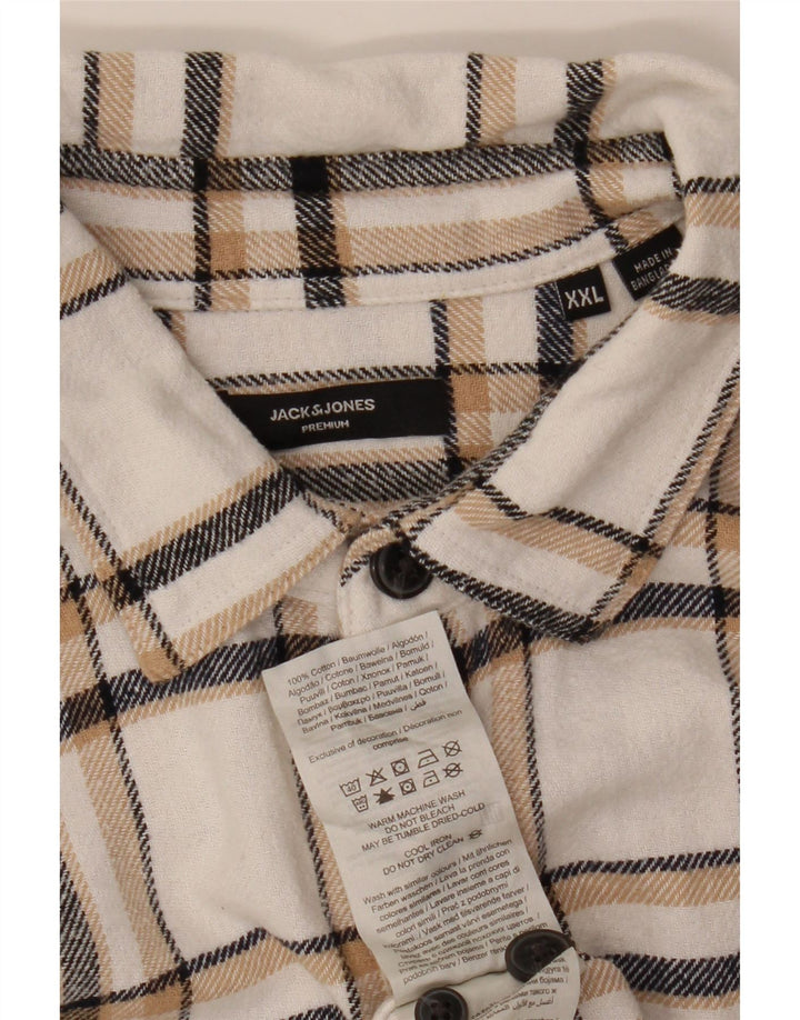 Camicia in flanella da uomo Jack & Jones 2XL cotone a quadri bianchi