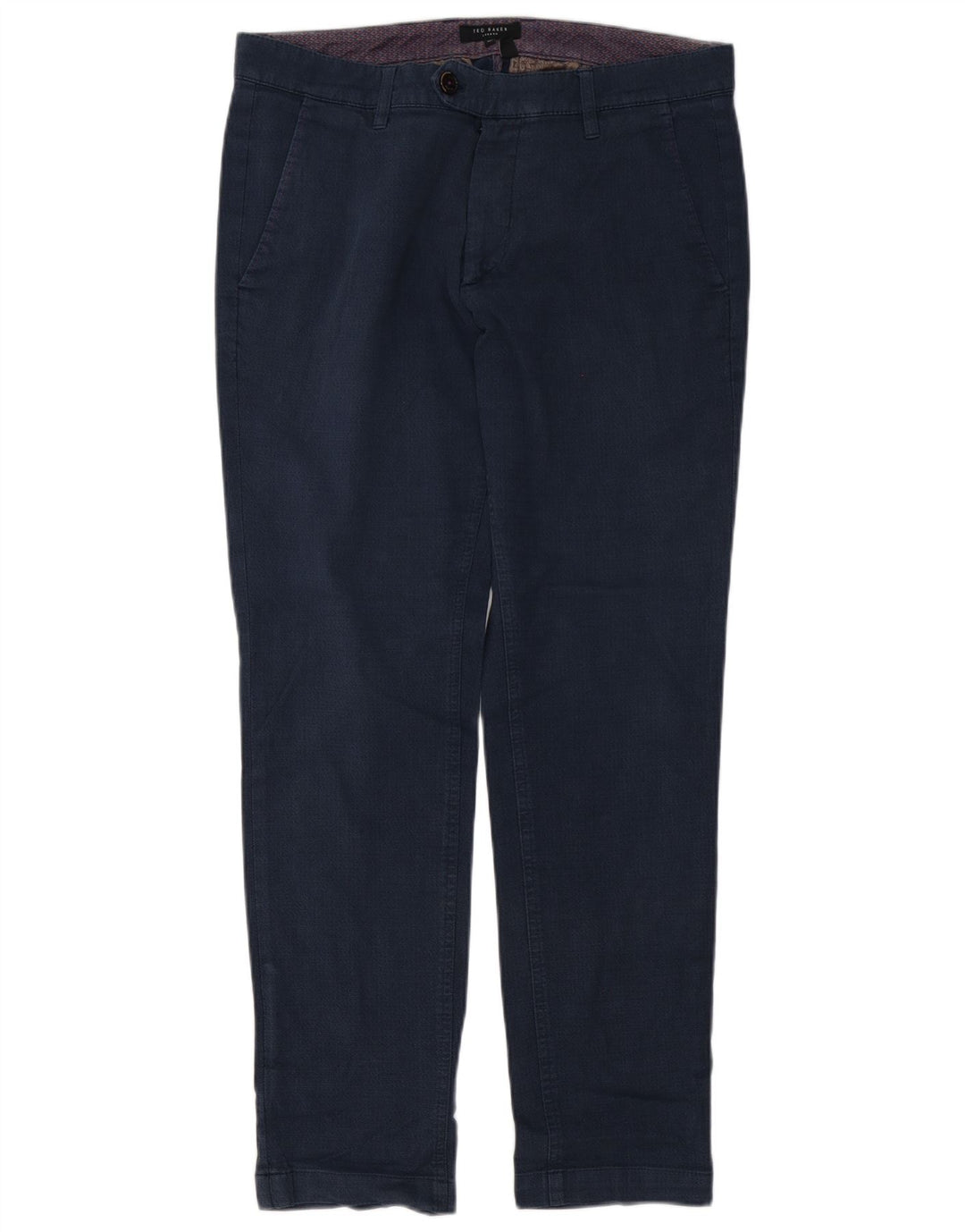Pantaloni da abito slim da uomo Ted Baker W34 L32 in cotone blu navy