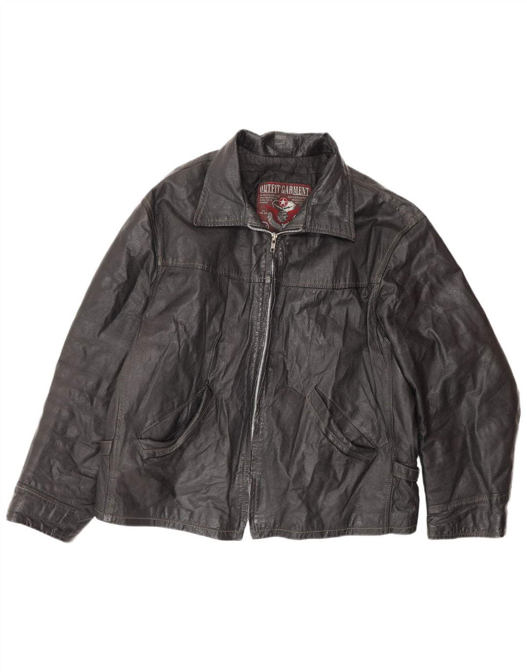 Giacca in pelle da uomo VINTAGE IT 50 Large in pelle nera