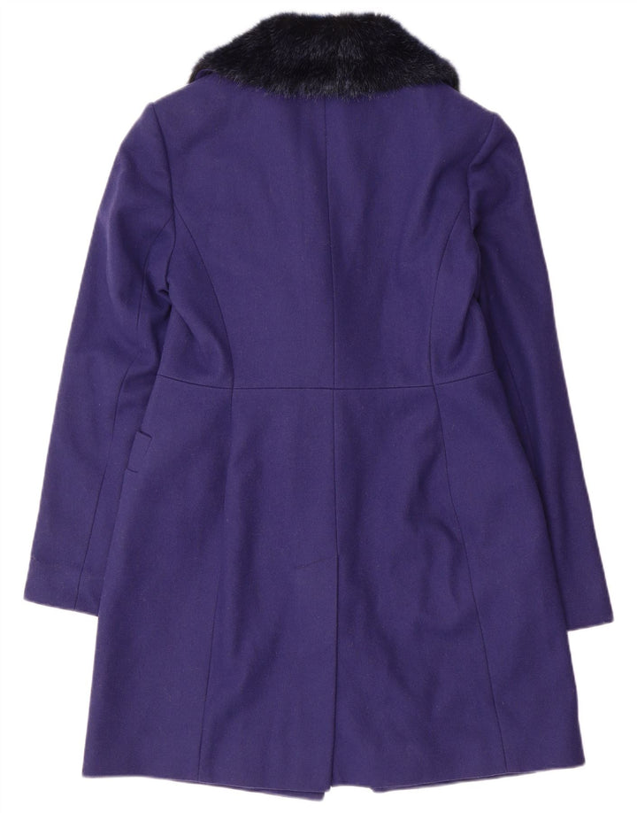 Cappotto doppiopetto da donna French Connection UK 10 piccolo lana viola