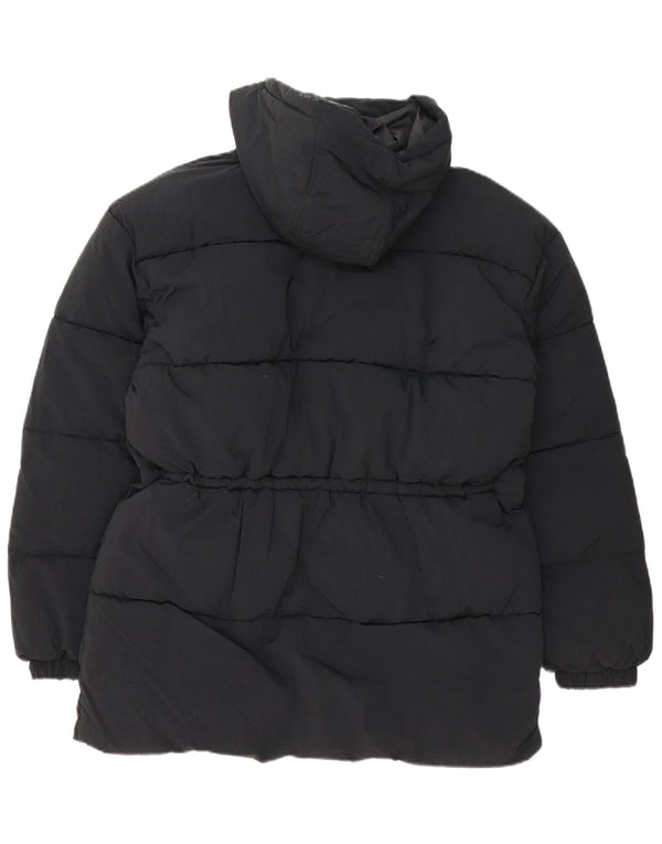 Giacca imbottita oversize con cappuccio da donna Topshop UK 8 piccola poliestere nero