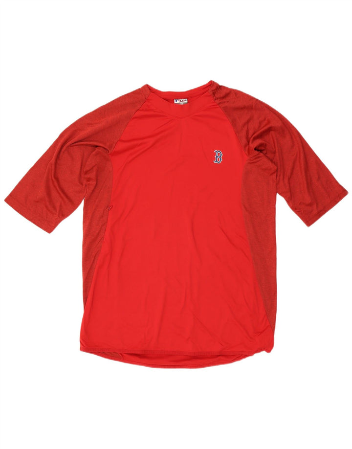 T-shirt da uomo Majestic Top grande sportivo in poliestere rosso