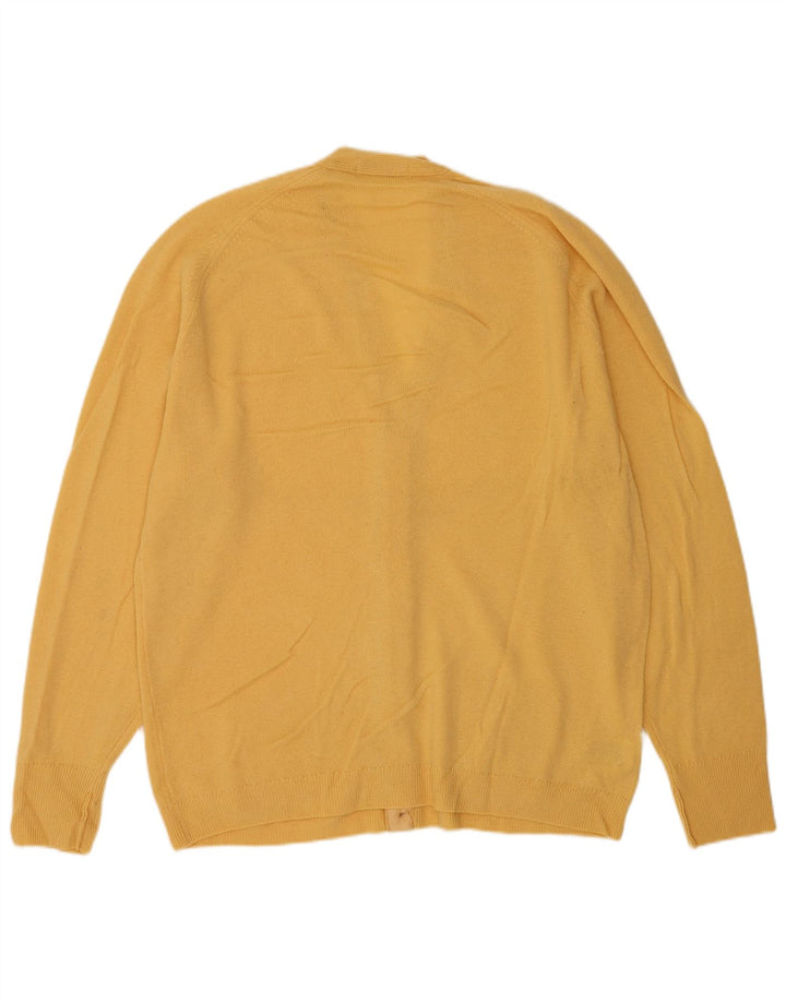 Maglione cardigan da uomo Marks & Spencer XL giallo lana vergine