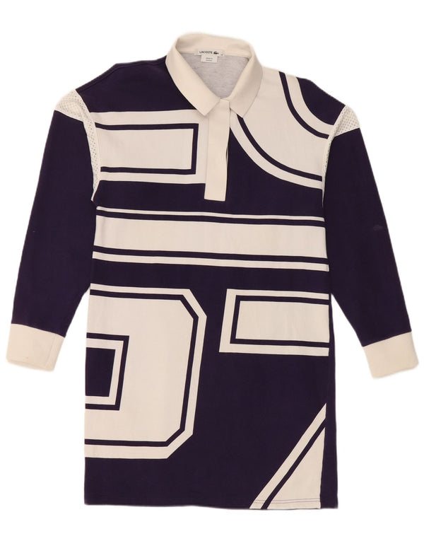Abito polo da donna a maniche lunghe Lacoste taglia 38 medio viola geometrico