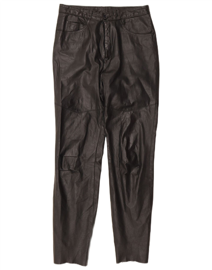 Pantaloni slim in pelle da donna Golden Leaf W26 L28 neri