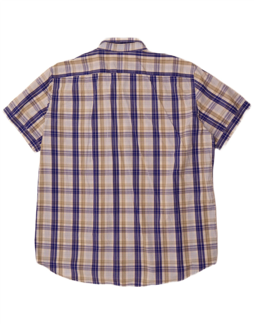 Camicia a maniche corte vestibilità regolare da uomo Carrera 3XL cotone a quadri blu