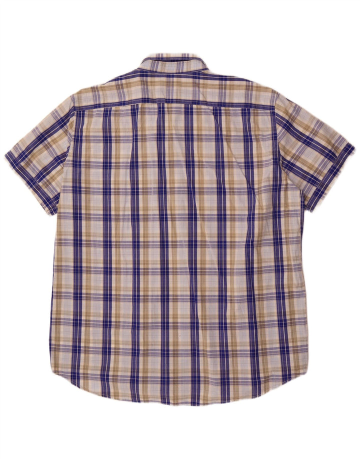 Camicia a maniche corte vestibilità regolare da uomo Carrera 3XL cotone a quadri blu