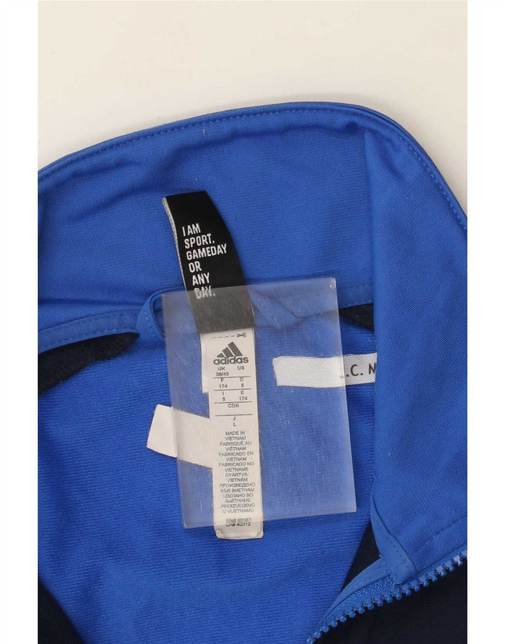 Giacca da tuta da uomo Adidas UK 38/40 Poliestere color block blu medio